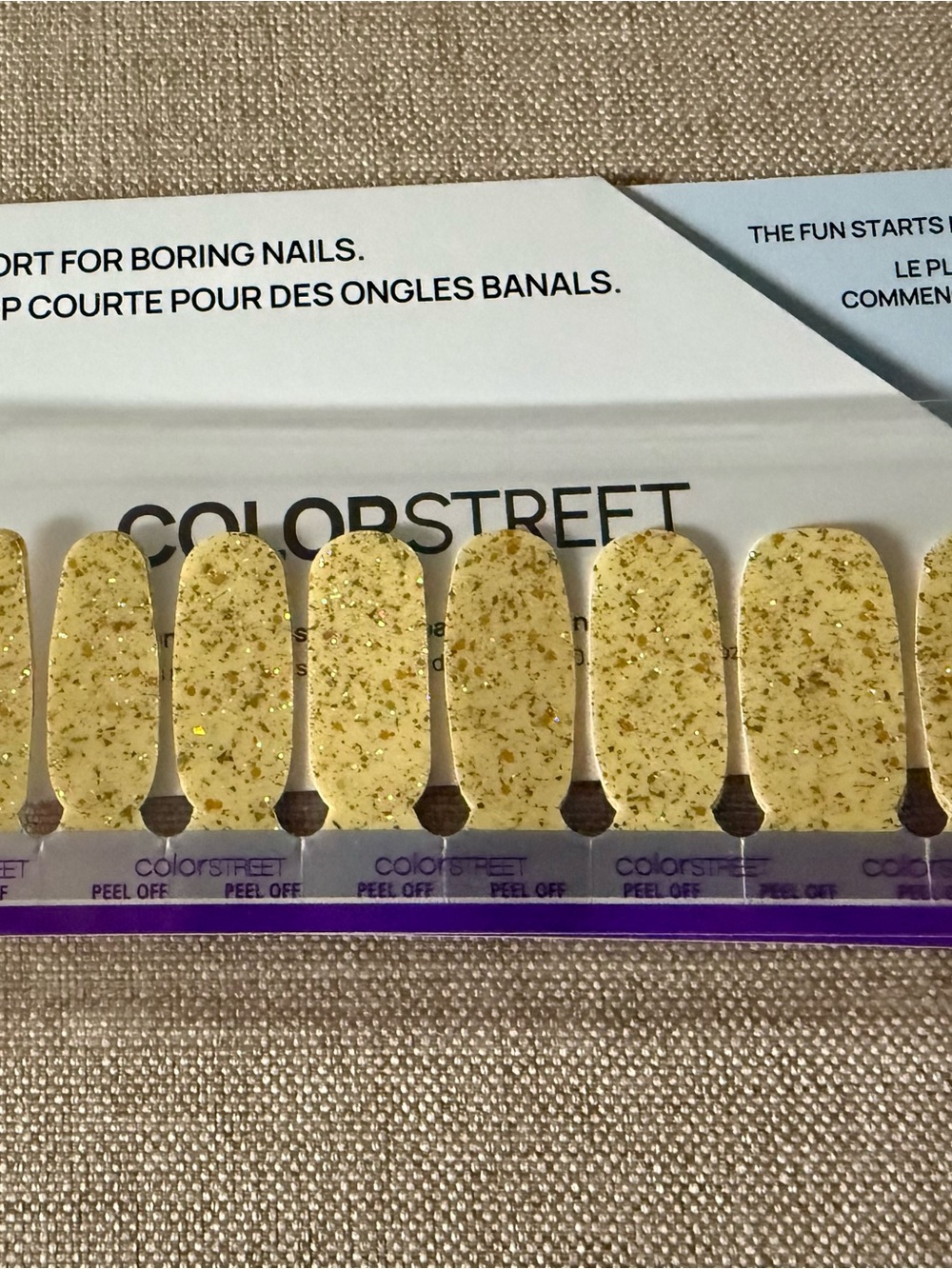 Color Street Poolside Pineapple  Peel-Off Nail Strips